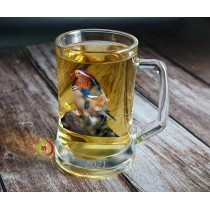 12oz Sublimation Coated Crystal Clear Glass  Munich Beer Mugs 2/pack